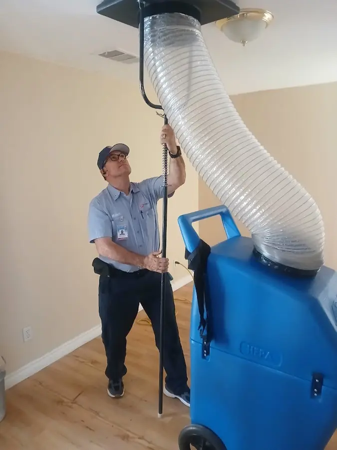 Mini Split Installation technician using HEPA equipment in Helena